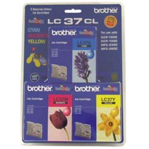 image of Brother LC37CL3PK CMY Ink Cartridges (Triple Pack)