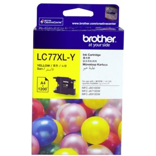 image of Brother LC77XLY Yellow High Yield Ink Cartridge