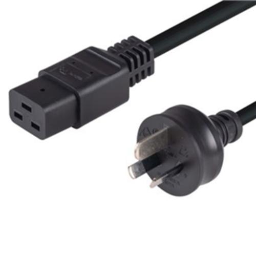 image of 3 Pin Power Lead (M) to IEC C19 (M) 2m Power Cable - Bulk