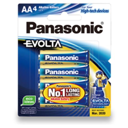 image of Panasonic Evolta AA Alkaline Battery 4 Pack