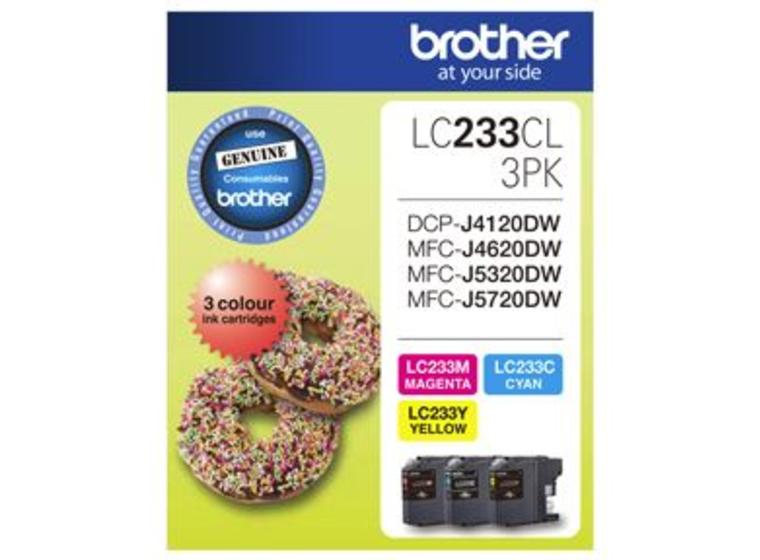 product image for Brother LC233CL3PK CMY Colour Ink Cartridges (Triple Pack)