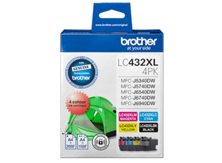 product image for Brother LC432XL4PKS 4-Pack High Yiel Ink Cartridge (B/C/M/Y)