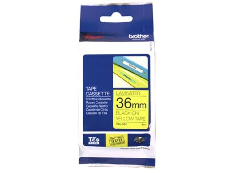 product image for Brother TZe-661 36mm x 8m Black on Yellow Tape