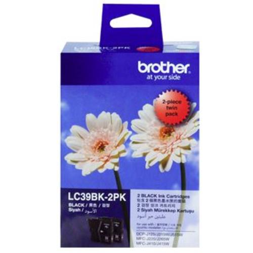 image of Brother LC39BK2PK Black Ink Cartridge Twin Pack