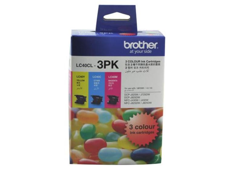 product image for Brother LC40CL3PK CMY Colour Ink Cartridges (Triple Pack)