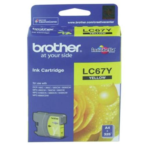 image of Brother LC67Y Yellow Ink Cartridge