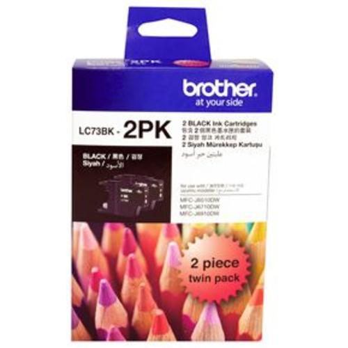 image of Brother LC73BK2PK Black Ink Cartridge Twin Pack