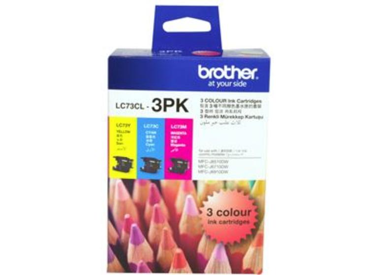 product image for Brother LC73CL3PK CMY Colour Ink Cartridges (Triple Pack)