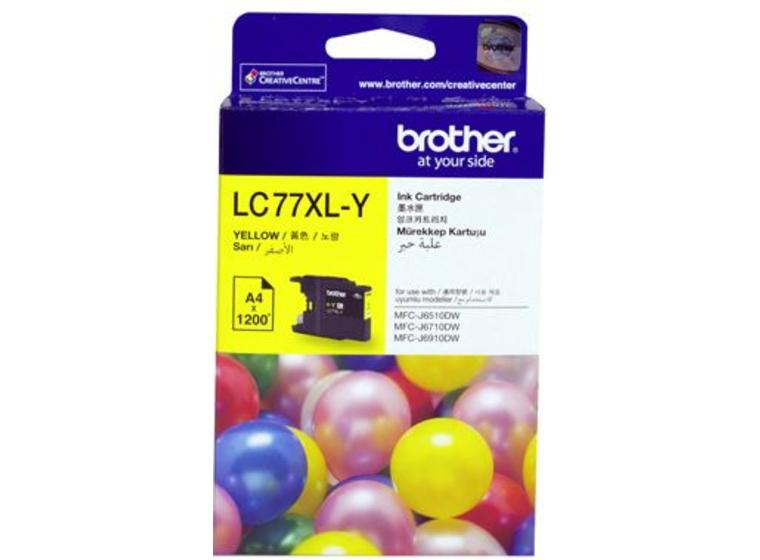 product image for Brother LC77XLY Yellow High Yield Ink Cartridge