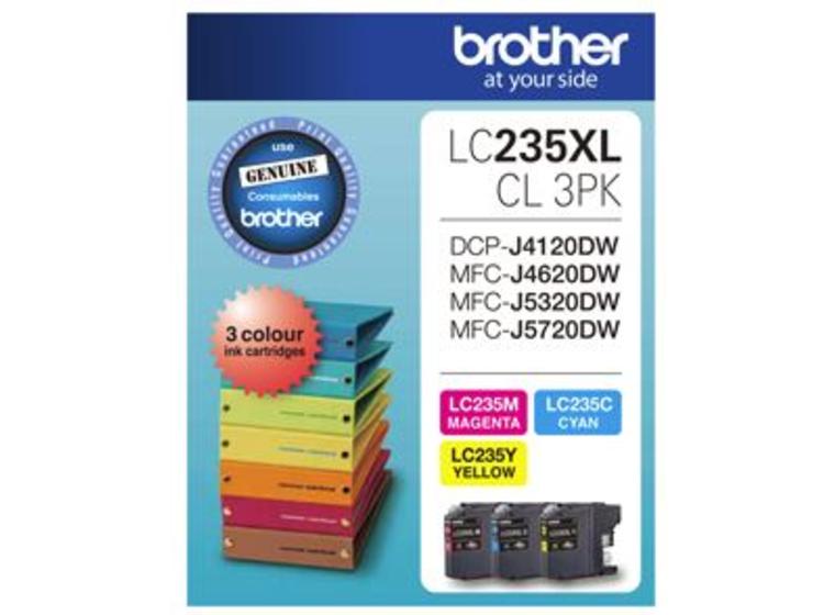 product image for Brother LC235XLCL3PK CMY Colour High Yield Ink Cartridge (Triple Pack)