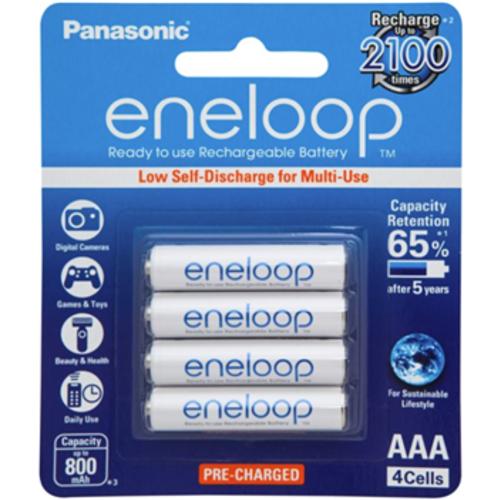 image of Panasonic Eneloop AAA 800mAh Rechargeable Batteries 4 Pack