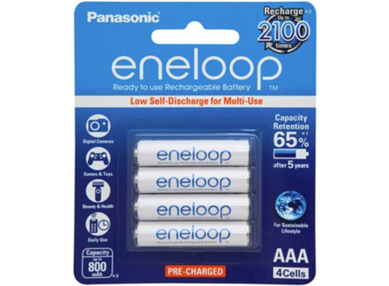product image for Panasonic Eneloop AAA 800mAh Rechargeable Batteries 4 Pack