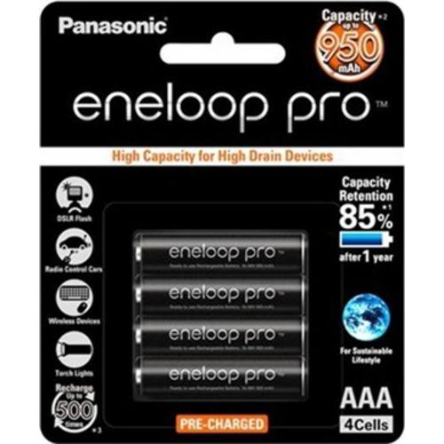 image of Panasonic Eneloop PRO AAA 950mAh Rechargeable Batteries 4 Pack