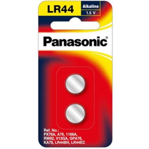 image of Panasonic LR44 Micro Alkaline Calculator Coin Battery 2 Pack