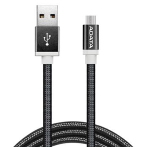 image of ADATA USB Type A to Micro USB Braided Connection Cable - 1m Black