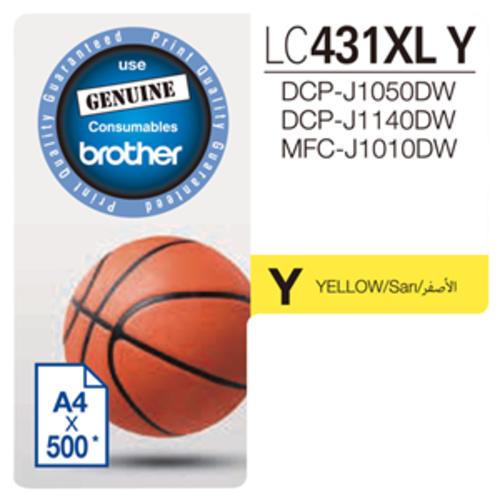 image of Brother LC431XLY Yellow High Yield Ink Cartridge