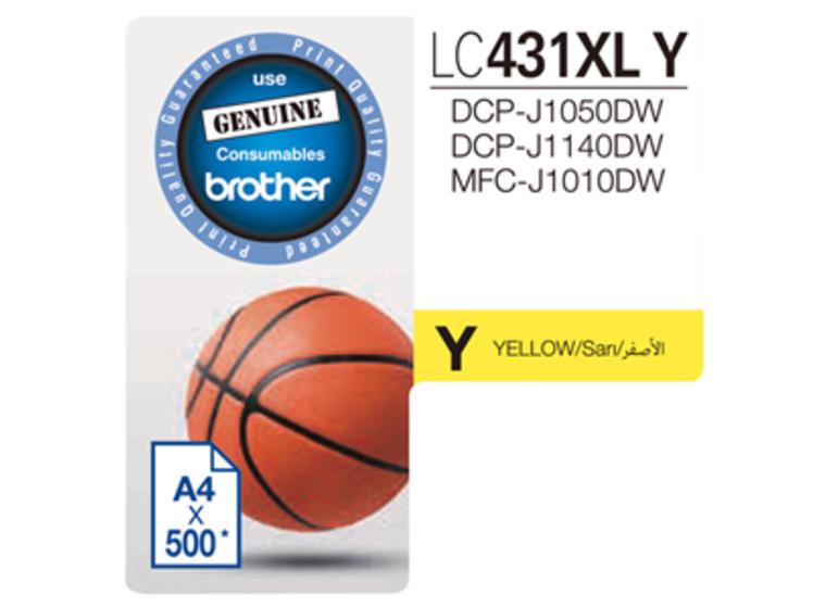 product image for Brother LC431XLY Yellow High Yield Ink Cartridge