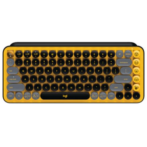 image of Logitech POP Keys Wireless Mechanical Keyboard w/Emoji - Blast Yellow