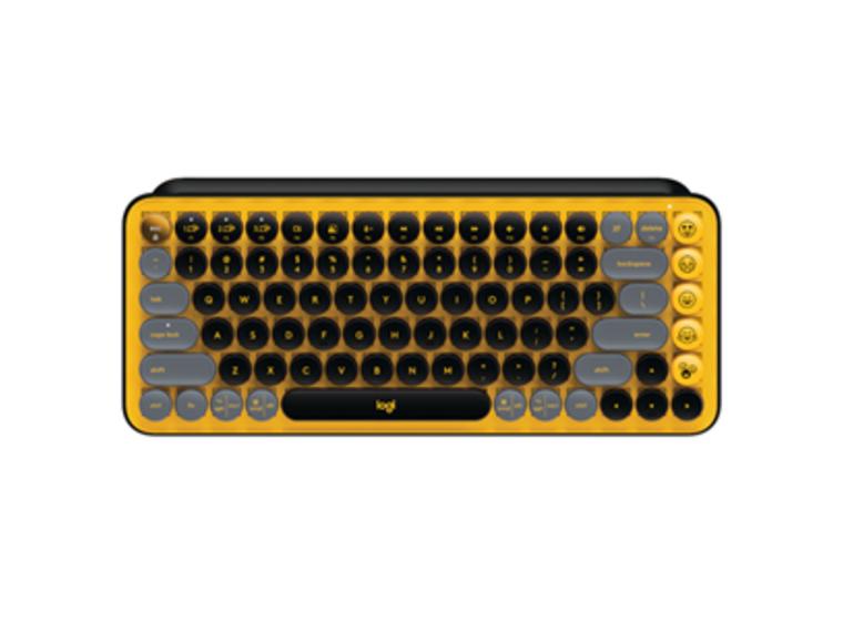 product image for Logitech POP Keys Wireless Mechanical Keyboard w/Emoji - Blast Yellow