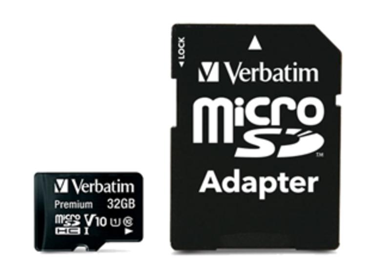 product image for Verbatim Premium microSDHC Class 10 UHS-I Card 32GB with Adapter