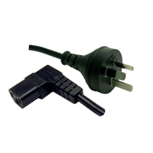 image of Power Cord - Right Angle 10A/250V IEC (F) to 3 Pin Power (M) 3m