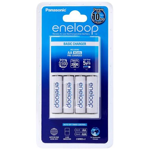 image of Panasonic Eneloop Overnight Charger + 4 AA Batteries
