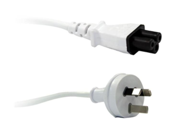 product image for 3 Pin Power (M) to C5 Clover (M) White 2m Power Cable
