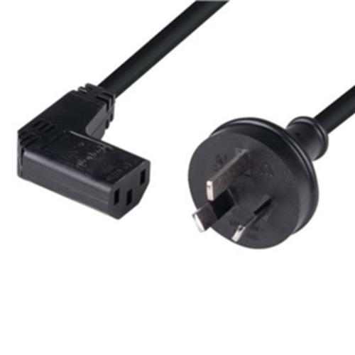 image of Power Cord - Right Angle 10A/250V IEC (F) to 3 Pin Power (M) 1.8m