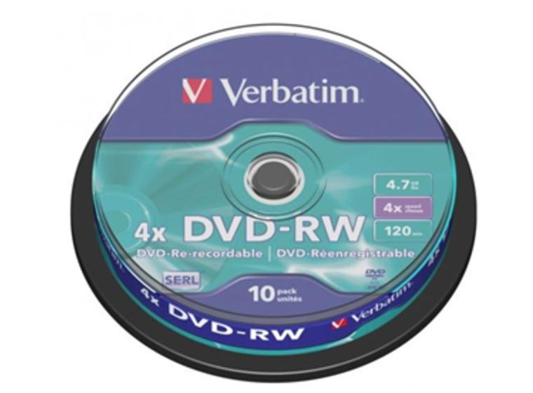 product image for Verbatim DVD-RW 4.7GB 4x 10 Pack on Spindle