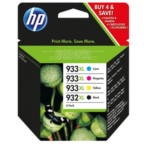 image of HP 932XL Black + 933XL Colour High Yield Ink Cartridge Combo Pack