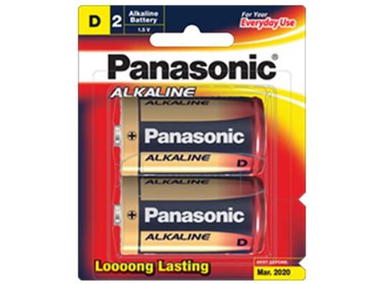 product image for Panasonic D Alkaline Battery 2 Pack