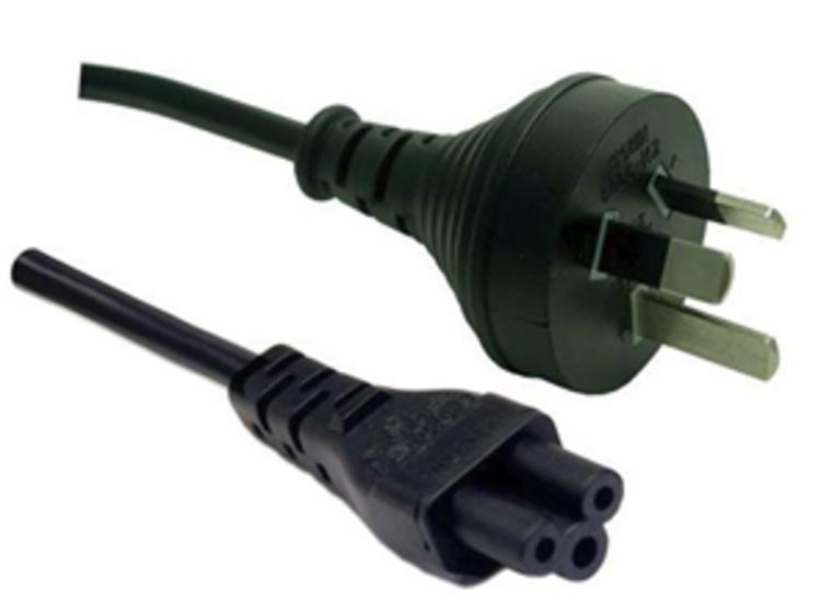 product image for 3 Pin Power Lead (M) to C5 Clover (M) 1m Power Cable - Bulk