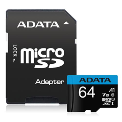 image of ADATA Premier microSDXC UHS-I A1 V10 Card with Adapter 64GB