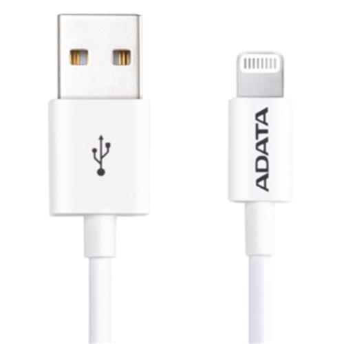 image of ADATA USB Type A (M) to Lightning (M) White 1m Connection Cable