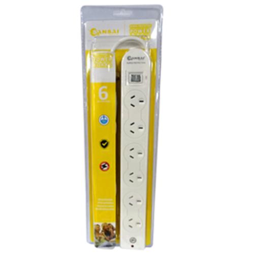 image of Sansai 6 Way Surge Powerboard with Master Switch