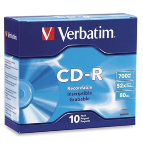 image of Verbatim CD-R 700MB 52x 10 Pack with Slim Cases