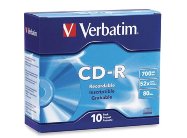 product image for Verbatim CD-R 700MB 52x 10 Pack with Slim Cases