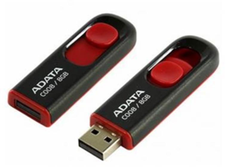 product image for ADATA C008 Retractable USB 2.0 64GB Black/RedFlash Drive