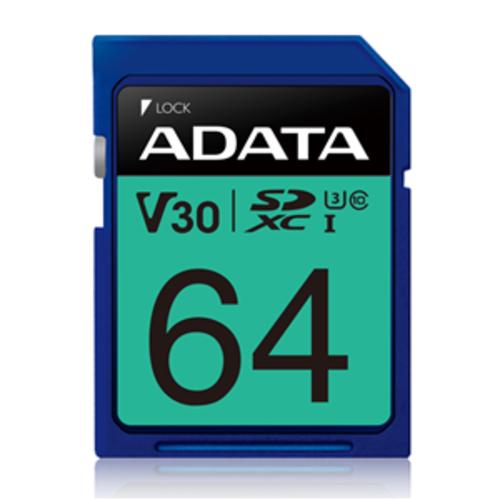 image of ADATA Premier Pro UHS-I U3 V30 SDXC Card 64GB