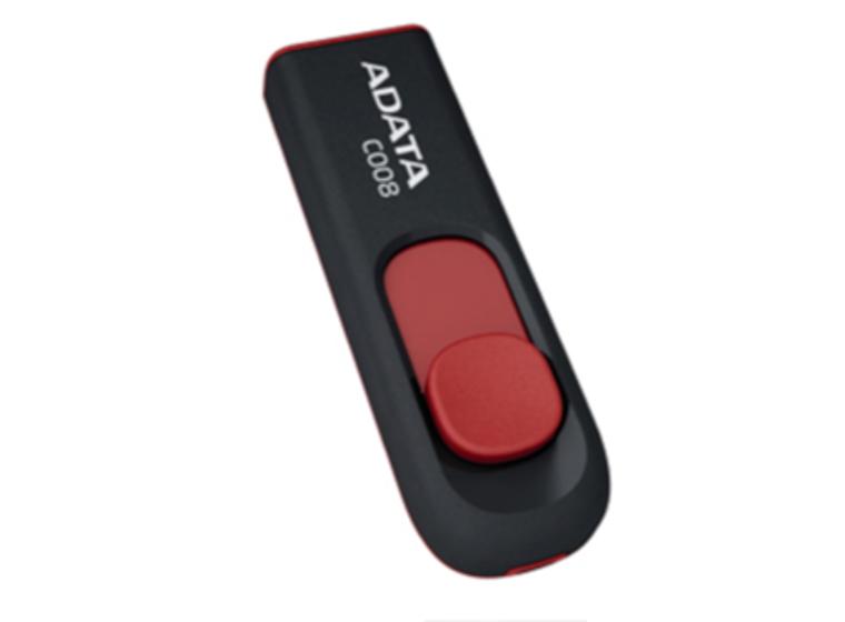product image for ADATA C008 Retractable USB 2.0 32GB Black/RedFlash Drive