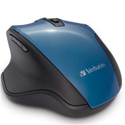 image of Verbatim Silent Ergonomic Wireless Blue LED Mouse - Teal
