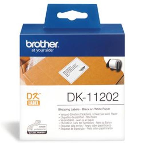 image of Brother DK11202 300 Shipping/Name Badge Labels 62mm x 100mm