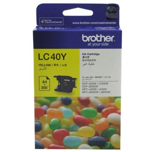 image of Brother LC40Y Yellow Ink Cartridge