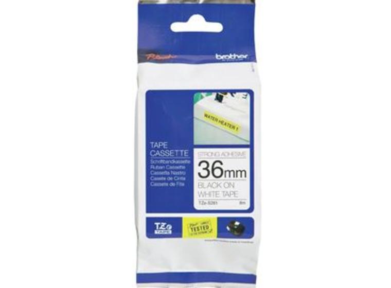 product image for Brother TZe-S261 36mm x 8m Extra Strength Black on White Tape