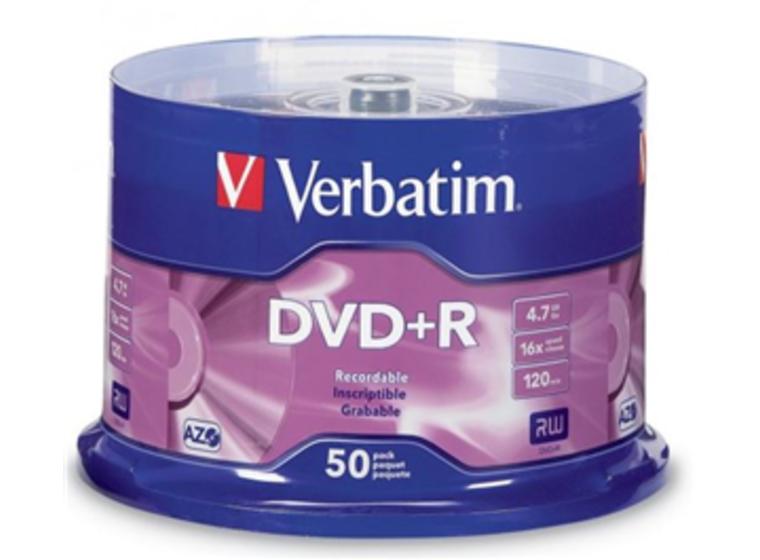 product image for Verbatim DVD+R 4.7GB 16x 50 Pack on Spindle