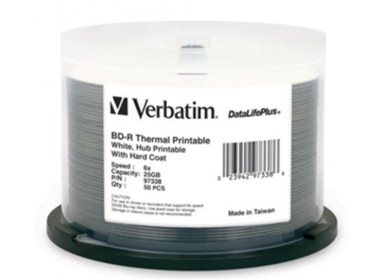product image for Verbatim BD-R 25GB 6X White Wide Thermal Printable 50 Pack on Spindle