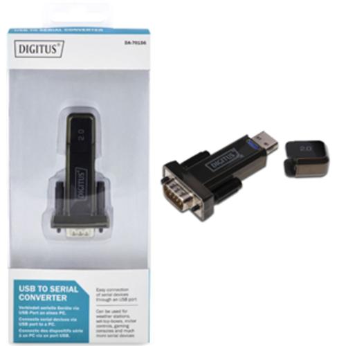 image of Digitus USB 2.0 Type A (M) to Serial RS232 (M) Mini Adapter