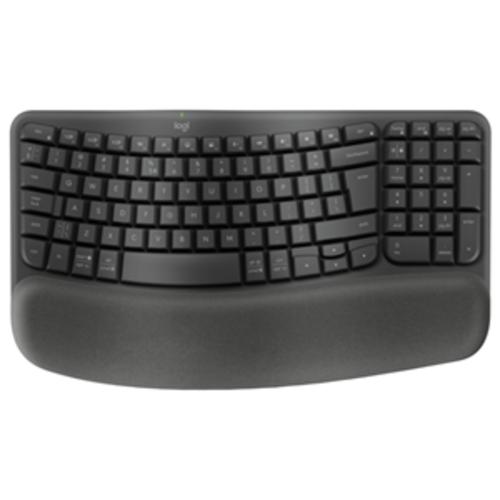 image of Logitech Wave Keys Wireless Ergo Keyboard - Black