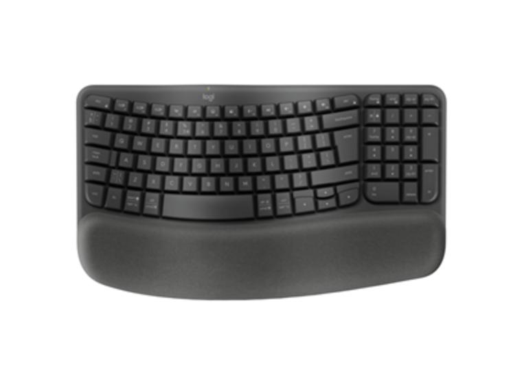 product image for Logitech Wave Keys Wireless Ergo Keyboard - Black