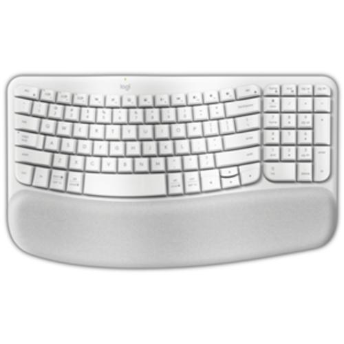 image of Logitech Wave Keys Wireless Ergo Keyboard - White